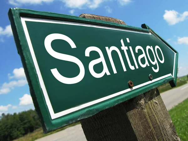 Straßenschild santiago — Stockfoto