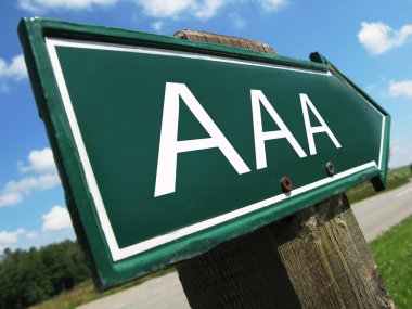 AAA (credit rating) road sign clipart