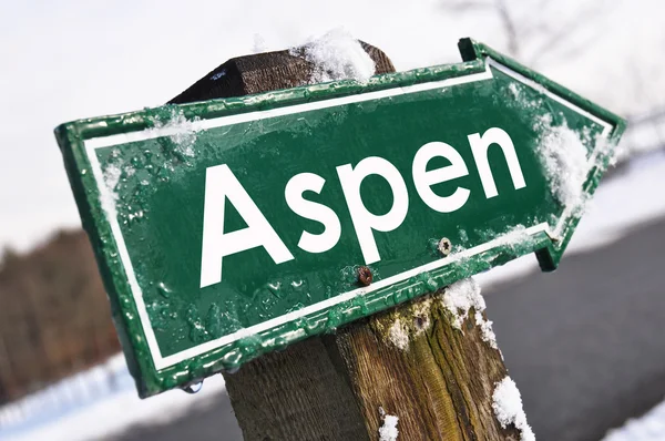 ASPEN sinal de estrada — Fotografia de Stock