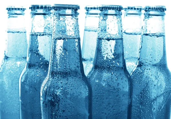 Fila de botellas de cerveza —  Fotos de Stock