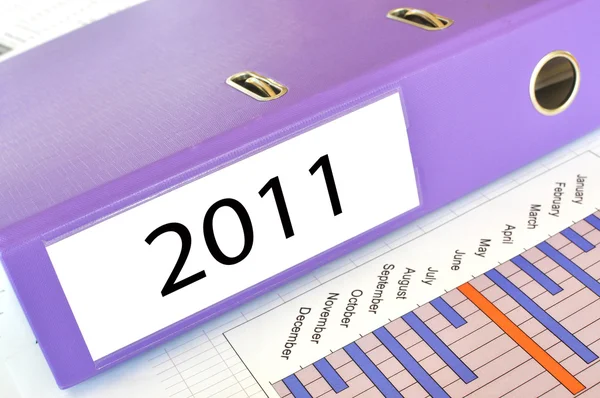 Carpeta 2011 en un informe de mercado — Foto de Stock