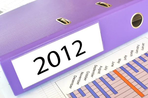 stock image 2012 folder on a market report