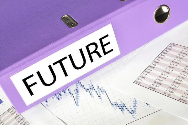 Zukunftsfolder auf einem Marktbericht — Stockfoto