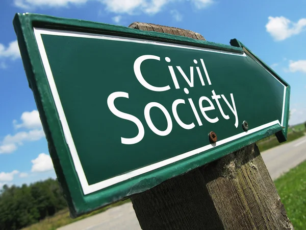 Πινακίδα της κοινωνίας των πολιτών — Φωτογραφία Αρχείου