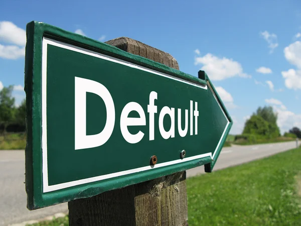 DEFAULT signpost along a rural road — Stock Photo, Image