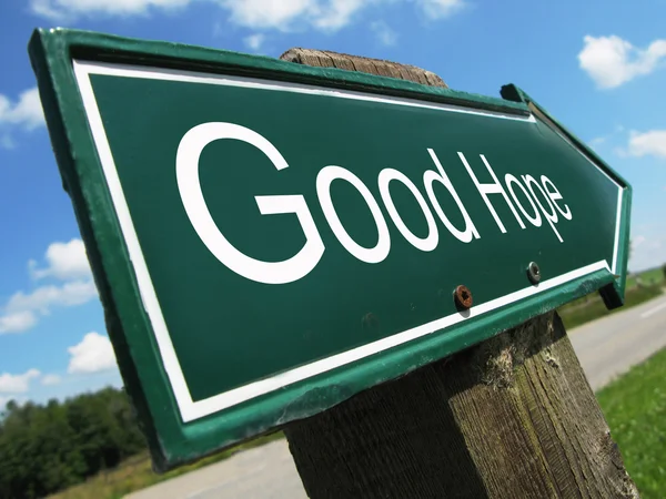 Znak drogowy dobrej nadziei — Zdjęcie stockowe