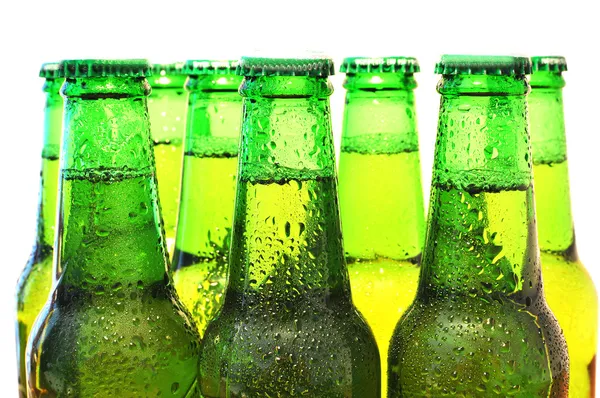 Řádek láhve od piva Stock Obrázky