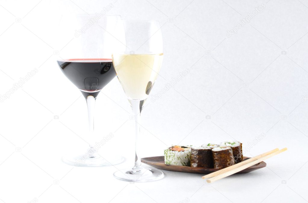 Sushi and wine