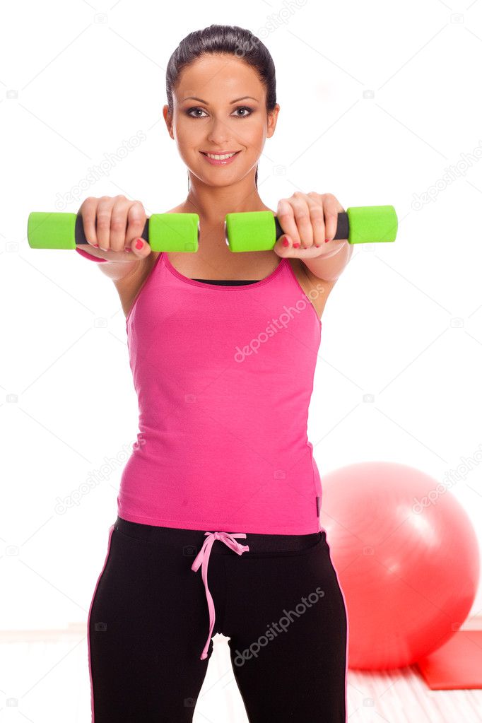 Woman doing fitness exercise