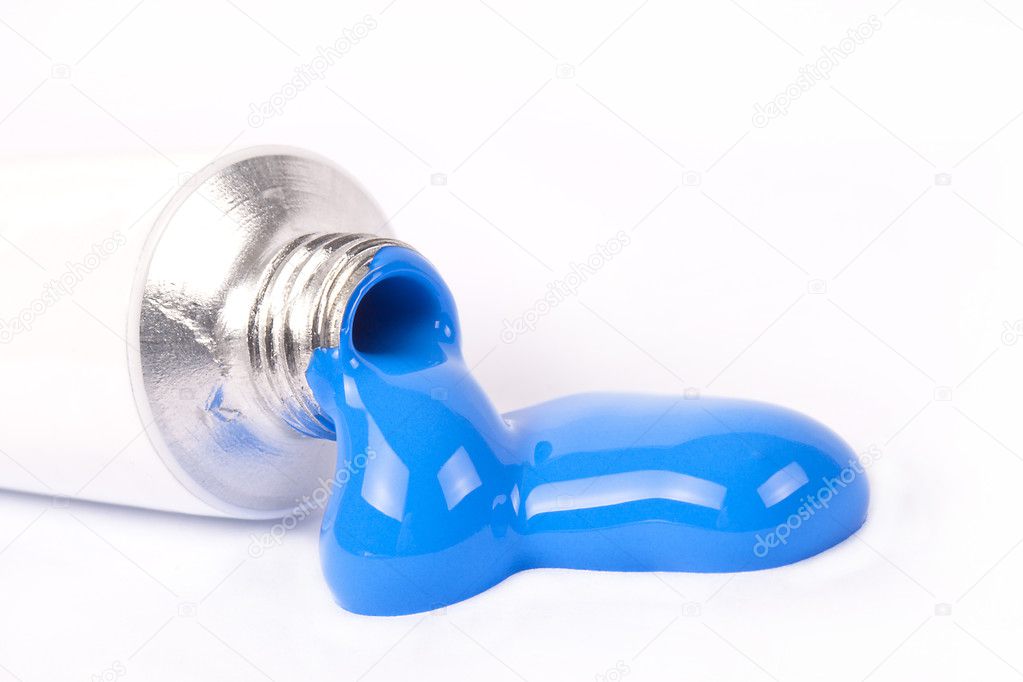 Blue goo squeeze tube