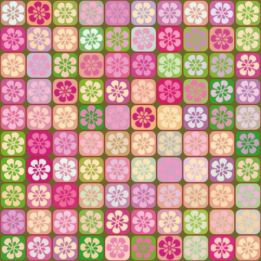 Floral abstract seamless mosaic clipart