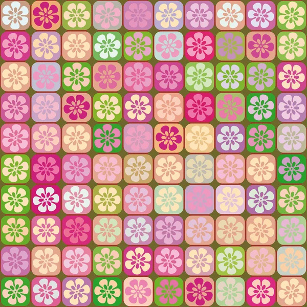 Floral abstracto mosaico sin costuras — Archivo Imágenes Vectoriales