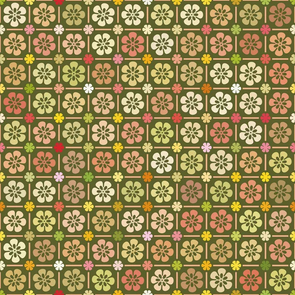 Floral abstracto mosaico sin costuras — Vector de stock