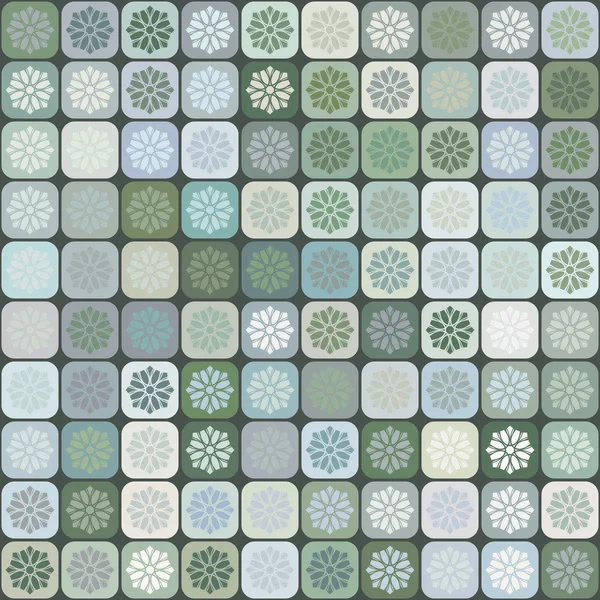 Abstrakt blommig mosaik seamless mönster — Stock vektor
