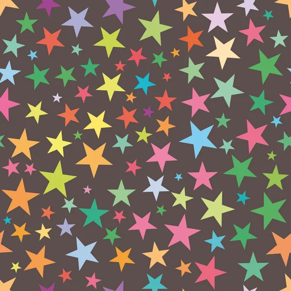 色とりどりの星は、シームレスなパターン — ストックベクタ