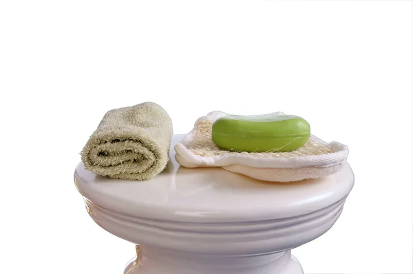 Set de baño verde para spa —  Fotos de Stock