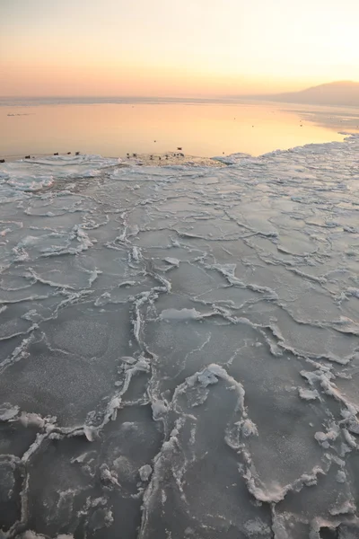 바다-얼음-빙원에 일몰입니다. 폴란드 그 디니 아 — 스톡 사진