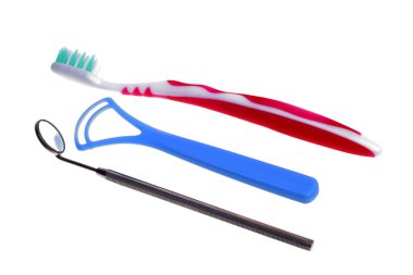 Toothbrush Medical Mirror with Reflection clipart