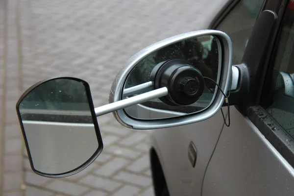 Driving with a caravan, mirrors — Stock Photo, Image