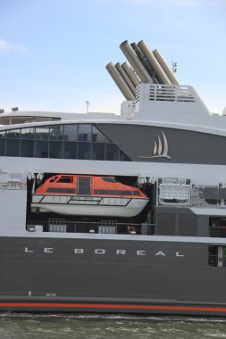 May, 11th 2012 Le Boreal at IJmuiden the Netherlands detail of s clipart