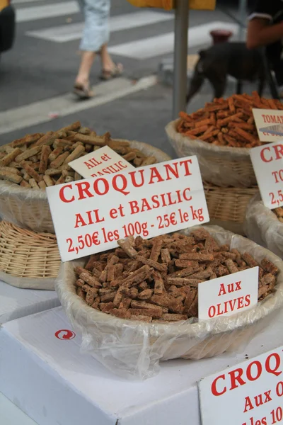 Franska kakor på en marknad — Stockfoto