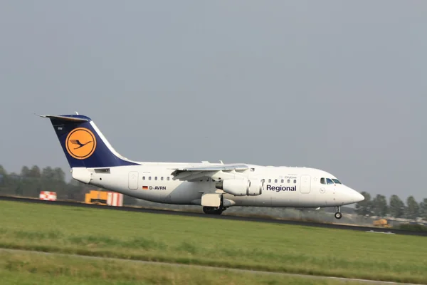 September, 3rd 2011, Amsterdam Schiphol Airport Lufthansa Cityli — Stock Photo, Image