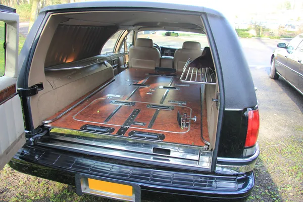 Interno del carro funebre — Foto Stock