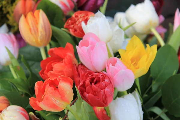 Mixed spring tulips bouquet — Stock Photo, Image