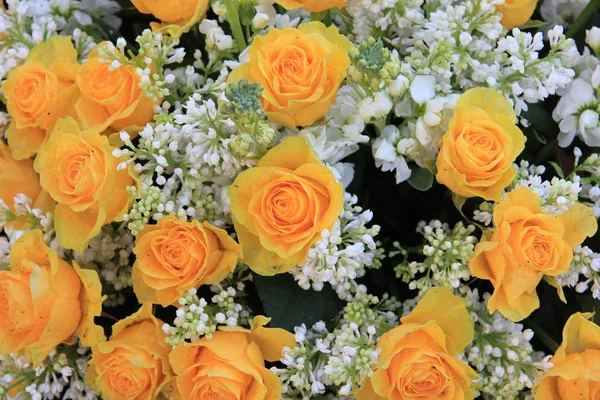 Żółty bukiet róż — Zdjęcie stockowe