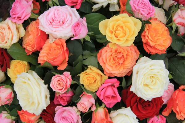 Ramo de rosas en colores brillantes —  Fotos de Stock