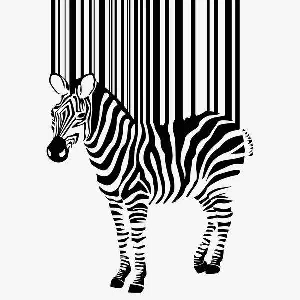 Abstract zebra silhouette with barcode — Stock Photo, Image
