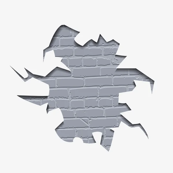 Door een gat in een muur is het zichtbare bakstenen — Stockfoto