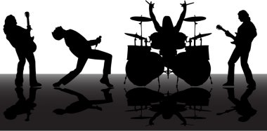 The vector musicans silhouettes set clipart