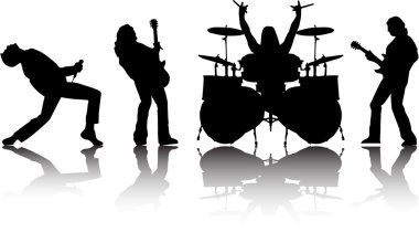 The vector musicans silhouettes set clipart