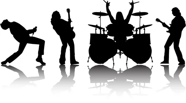 Il set di silhouette dei musicisti vettoriali — Vettoriale Stock