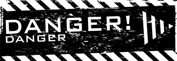 Banner de peligro de grunge vectorial — Vector de stock