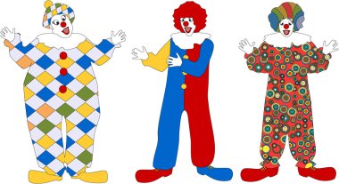 The clown set with a gift clipart