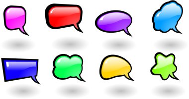 The color shiny speech bubbles set