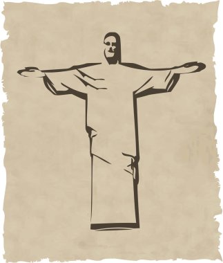 The iesus christ rio de janeiro statue silhouette clipart