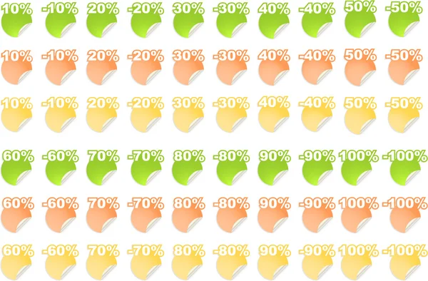 Stickers with text percent — 图库照片