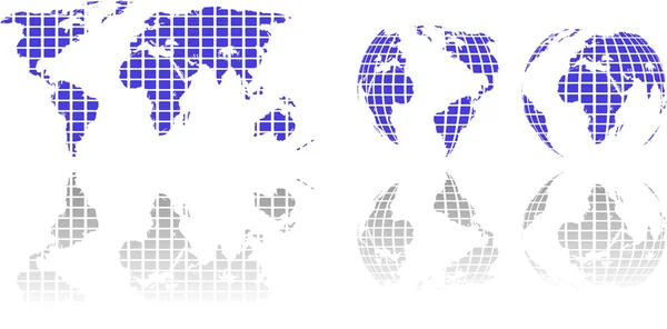 Die grüne Weltkarte und der Globus — Stockfoto