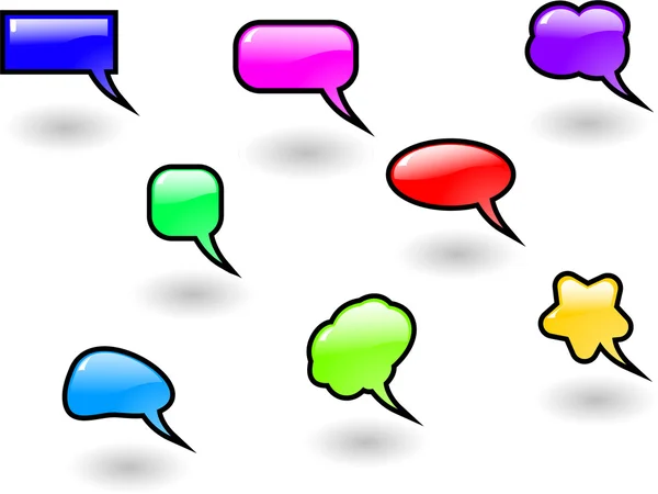 The color shiny speech bubbles set — Zdjęcie stockowe