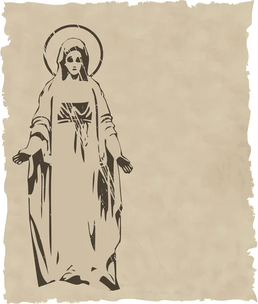 A silhueta da estátua da Virgem Maria — Fotografia de Stock