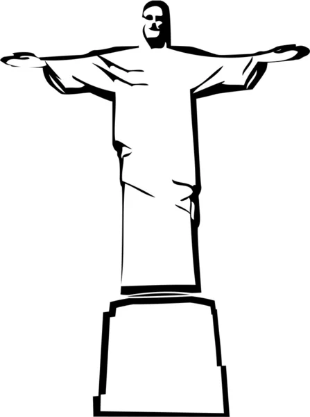 La silhouette della statua di iesus christ rio de janeiro — Foto Stock