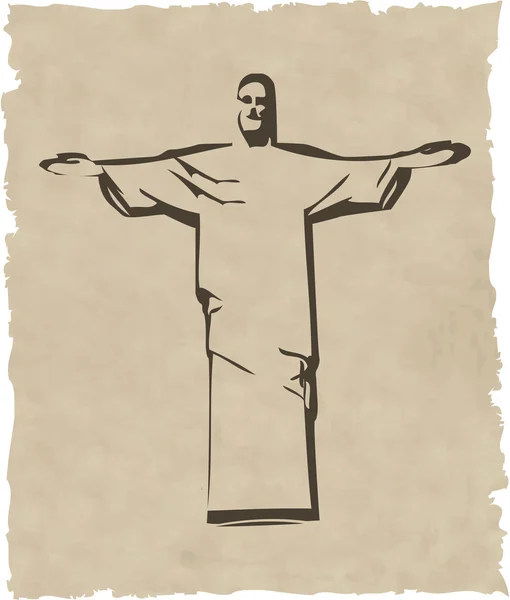 Силуэт статуи Христа Рио-де-Жанейро — стоковое фото