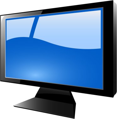 the vector blue tft monitor clipart