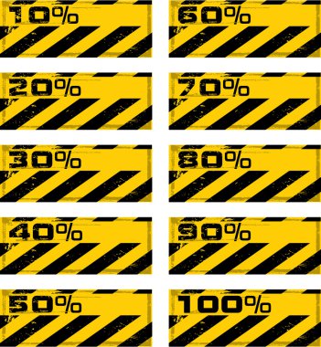 vector grunge danger percent banner clipart