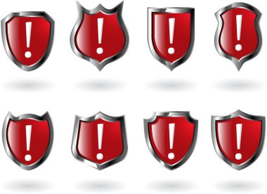 The set vector red shield clipart