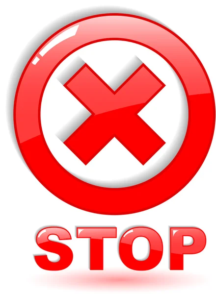 Das rote Vektor-Stop-Symbol auf weiß — Stockvektor