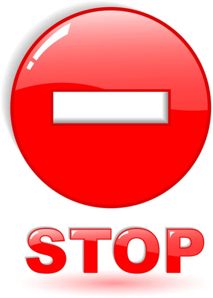 The red vector stop symbol on white — Stock Vector
